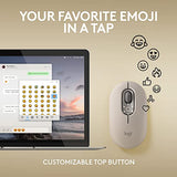 Pop Mouse, Wireless Mouse With Customizable Emojis, Silenttouch Technology, Precision/Speed Scroll, Compact Design, Bluetooth, Multi-Device, Os Compatible - Mist