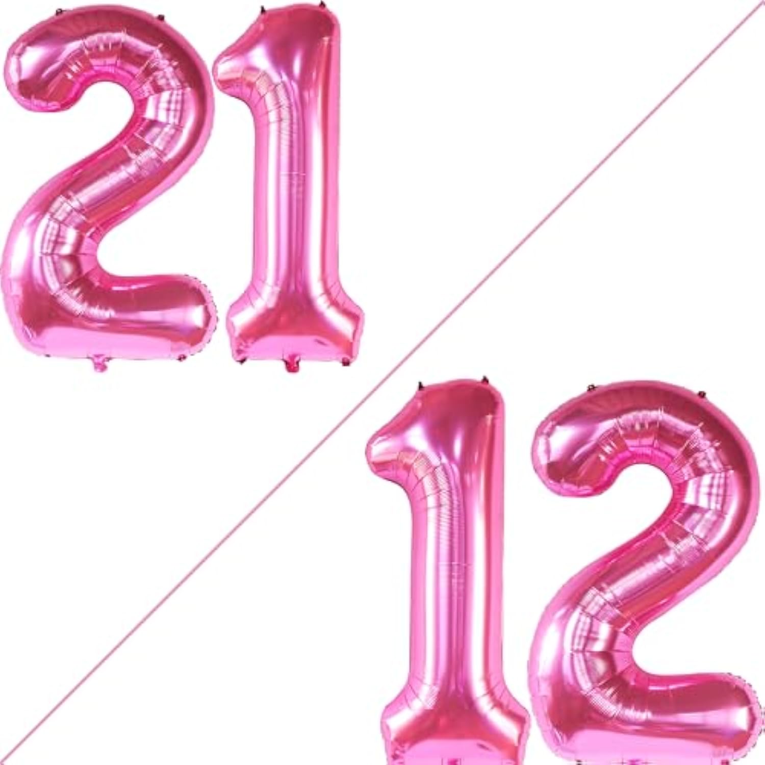 , Hot Pink 21 Balloons Number - 40 Inch | Pink 21St Balloons For Her | 21St Birthday Decorations For Girls | Happy Anniversary Decorations | Pink Birthday Decoration