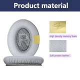 Replacement Ear Pads, Compatible With Bose Quietcomfort (Qc) 35 35Ii 25 15 2 Headphones. New Soft Protein Leather, High-Density Memory Foam, 1 Pair Of Replacement Ear Pads (Grey)
