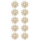 10 Pcs Pearl Rhinestone Buttons Crystal Embellishments Sew On Clothing