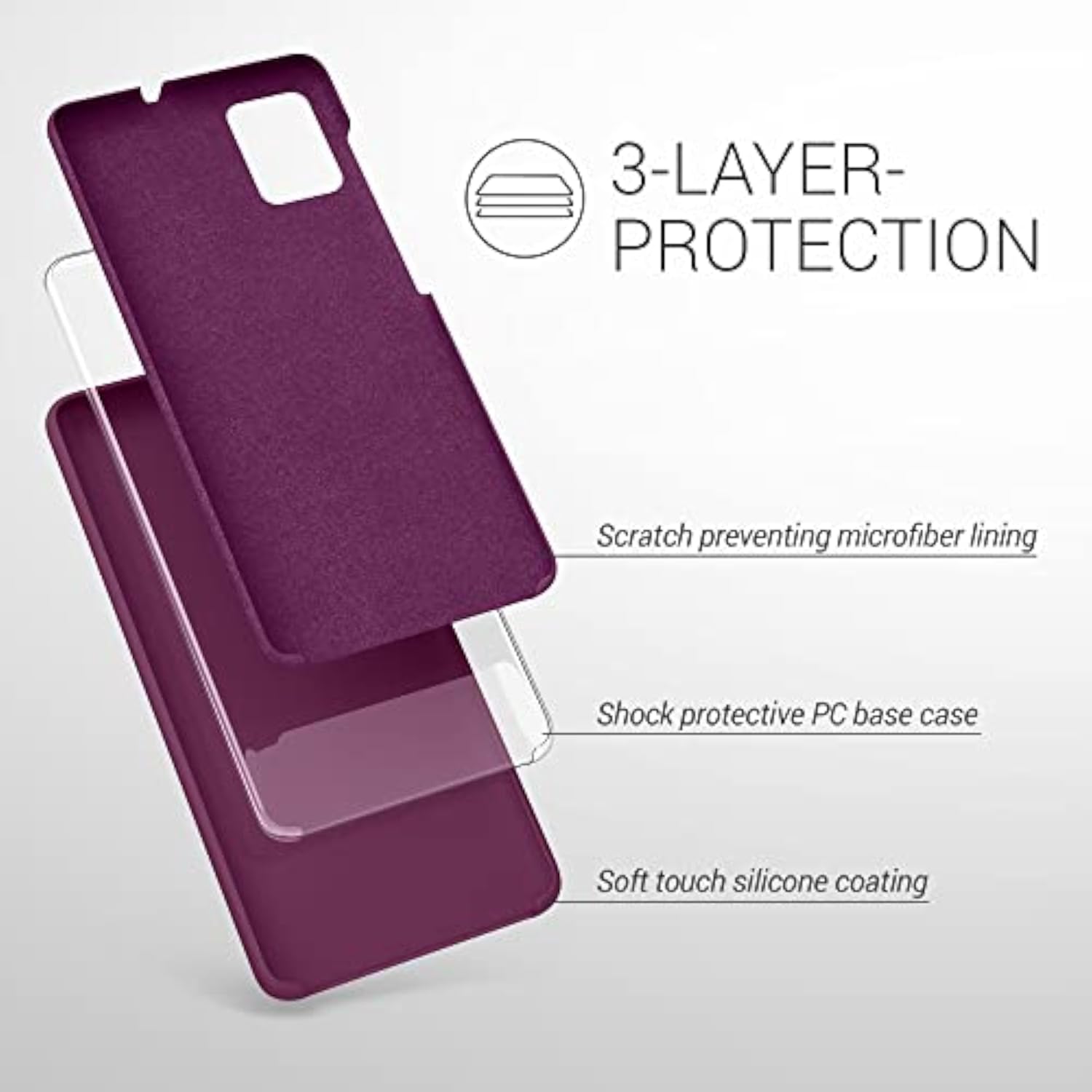 Bordeaux Violet kwmobile Case Compatible with Samsung Galaxy A51 TPU Silicone Phone Cover