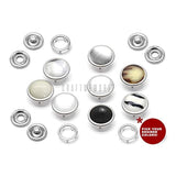 20 Sets 10.5Mm Cloudy White Pearl Snaps Fasteners Pearl-Like Button Fo