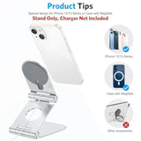 Foldable Stand For Magsafe Charger, Omoton Phone Stand Holder For Magsafe Accessories, Compatible With 15/14/13/12 Pro Max/Pro/Mini, Silver, [Not Include Charger Or Cable]