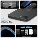 Spigen for iPhone 16e Case, Liquid Air MagFit [Compatible with Magsafe Accessories] [Military-Grade Protection] - Matte Black