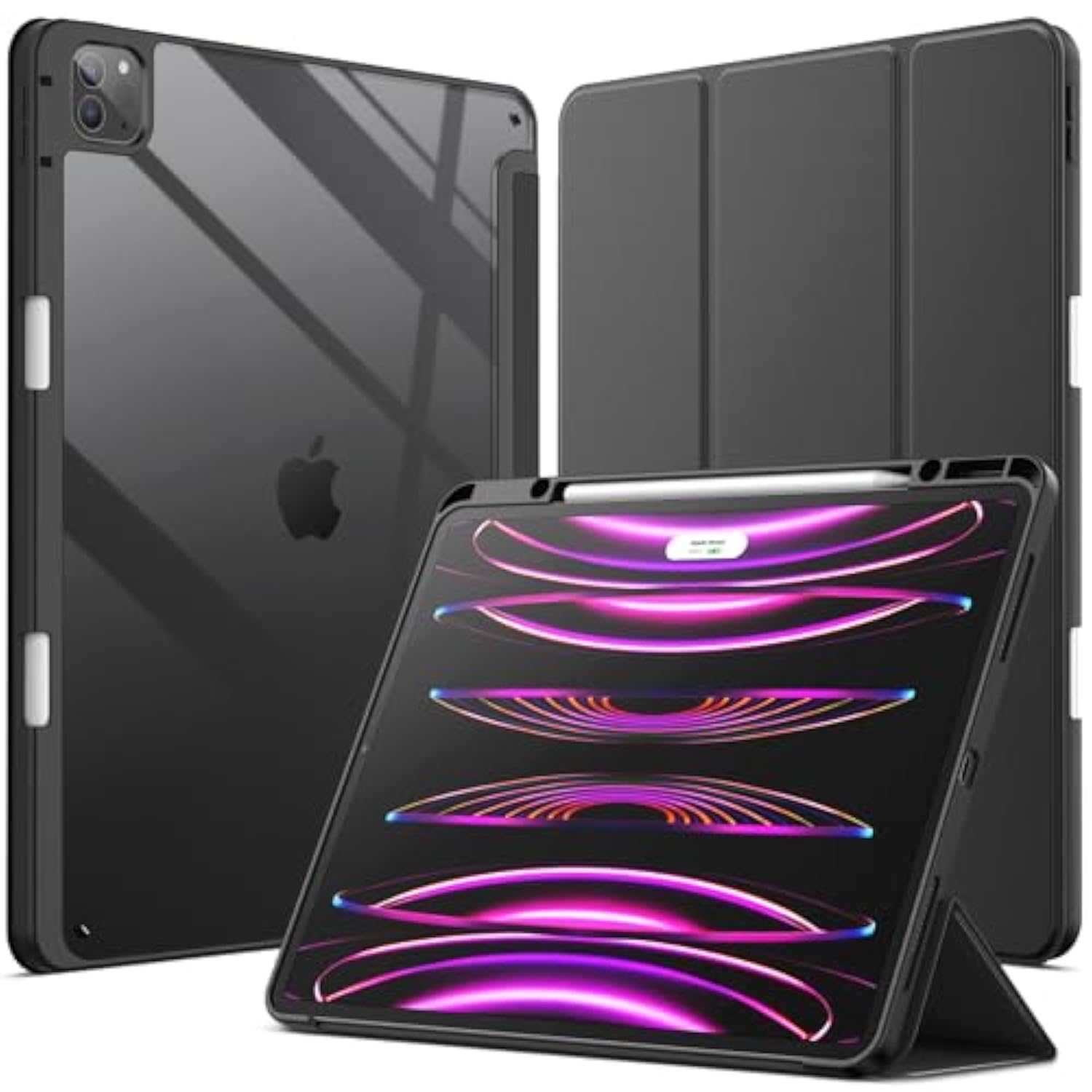 JETech Case for iPad Pro 12.9-Inch (2022/2021/2020/2018) with Pencil Holder, C