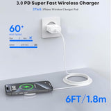Magnetic Wireless Charger, 2Pack [Apple Mfi Certified] 6Ft Apple Fast Mag Safe Charge For Iphone 16 15 Wireless Charging Pad With Usbc Charger Block Compatible With Iphone 16/16 Pro Max/15/14/13/12/11