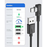 Usb C Cable Right Angle 3Ft, 2-Pack 90 Degree 3A Usb 2.0 Fast Charging & Data