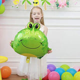 5-pc green frog foil balloons, 25.6" for baby shower and animal-themed party décor
