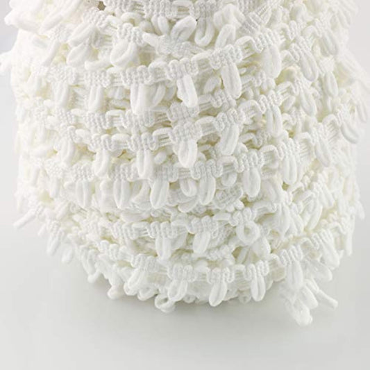 Button Looping 42Ft White Lace Edge Elastic Button Loops For Sewing Cr
