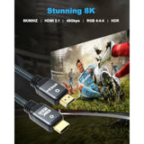 8K Hdmi Cable 6Ft (3 Pack), 48Gbps High Speed Hdmi 2.1 Cable Durable Nylon Bra