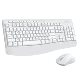 Wireless Keyboard And Mouse Combo, 2.4Ghz Full Sized Ergonomic Wireless Keyboard With Wrist Rest, 3 Dpi Adjustable And 6 Buttons Cordless Usb Mouse For Computer, Laptop, Pc, Windows (White)