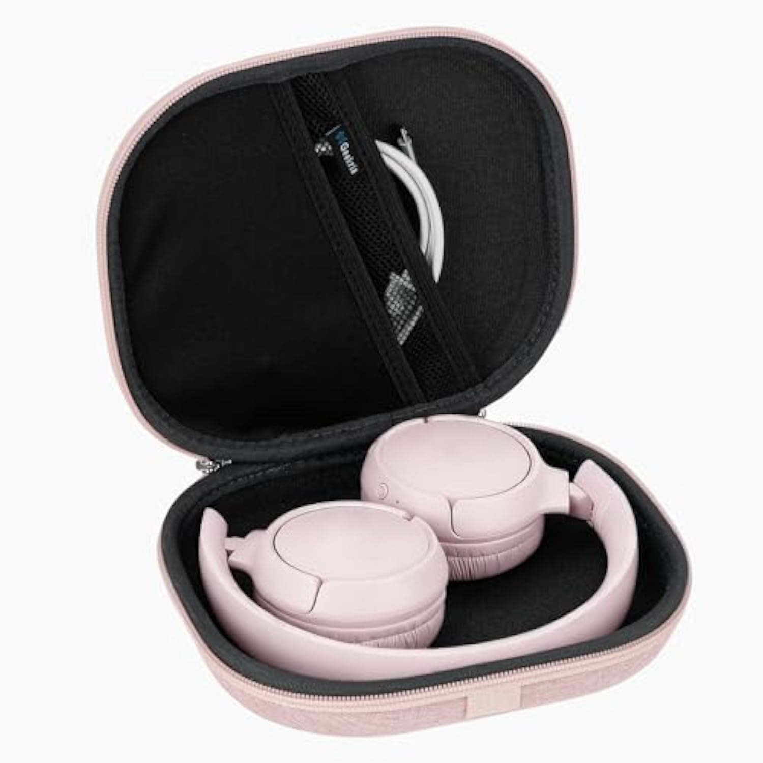Geekria NOVA On-Ear Headphones Case Compatible with JBL Tune 510BT, 660NC, 560BT, 500BT, Jr 310BT Case, Replacement Hard Shell Travel Bag with Cable Storage (Pink)