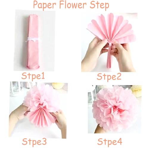 12pcs 10in 12in Green Paper Pom Poms Tissue Paper Flower Hanging FlowerBall