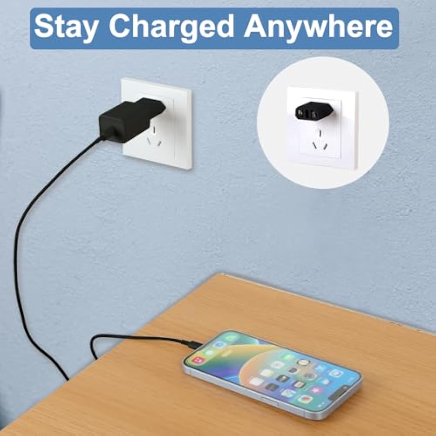 6 Pack European To America Travel Adapter Plug, Eu To Us Plug Compact Converter, China, Italy, Switzerland, Brazil, Europe To Usa, Canada, Mexico Type A Type B Outlet, Black