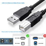 8125E Printer Cable Usb 2.0 Cord For Hp Officejet Pro 8125E, 9125E, 8139E, 9135E, 9730E, 8135E, 8015E, 9015E, For Hp Deskjet 2855E, 2827E, 4255E, 4155E, 4227E, 2755, 4158 Printer (10 Ft)