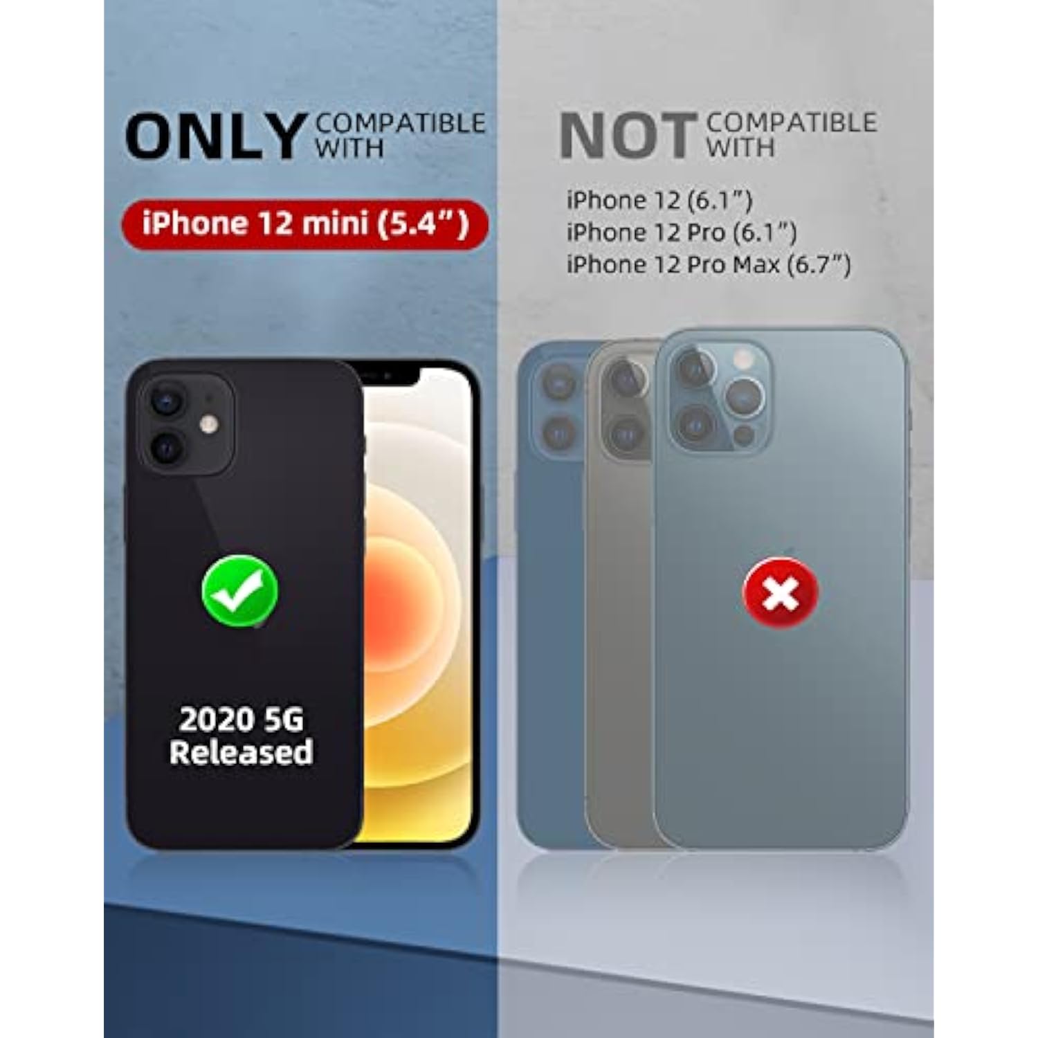 iPhone 12 Mini Waterproof Shockproof Case with Built-In Screen Protector Black