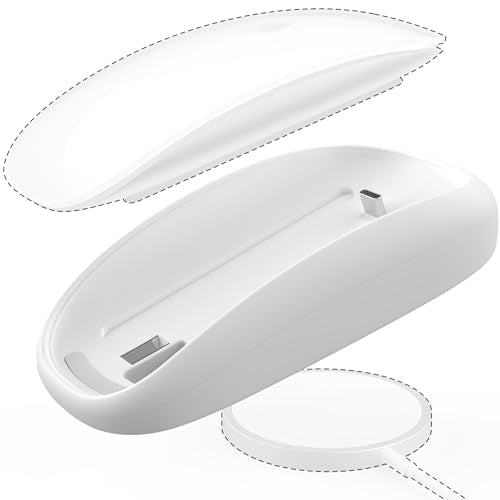 Mouse Charger Compatible With Magic Mouse 2 (Usb-C) Grip With Wireless Charging Support, Ergonomic Base (White)