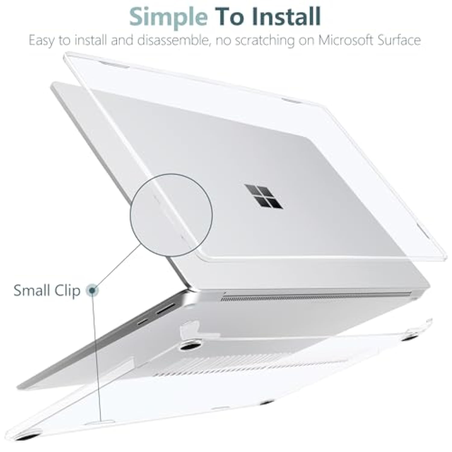 Crystal Case For Microsoft Surface Laptop 15-Inch Touchscreen Copilot+ Pc 2024 (7Th Ed) Lightweight Durable Scratch-Resistant Easy Install, With Keyboard Cover & Screen Protector, Clear