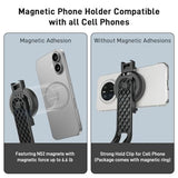 Magnetic Selfie Stick Tripod with 2 LED Lights, 52" Tripod for iPhone with Rechargeable Remote, Portable Selfie Stick Compatible with iPhone