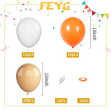 50Pcs Latex Balloons - Orange Apricot White, Party Balloons For Girls Boys Birthday Party, Baby Shower, Bridal Shower, Engagement