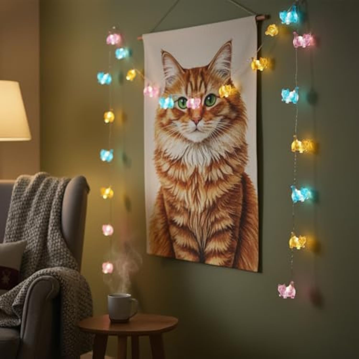 30 Led Cat String Lights 10Ft Battery Powered Kitty Fairy Lights For Bedroom, Party, Christmas Decor