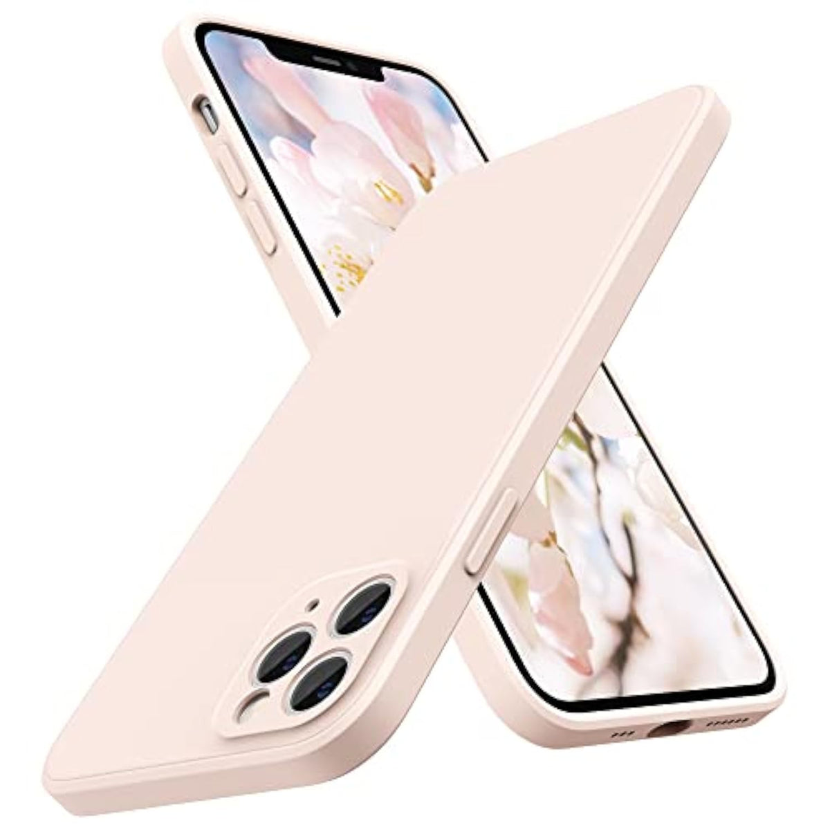 Design For Iphone 11 Pro Case With Camera Protection, Straight Edges Liquid Silicone Phone Case For Iphone 11 Pro 5.8 Inches, Light Pink