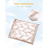 13.3-14 Inch Puffy Laptop Sleeve For Macbook Pro 14 M4/M3/M2/M1 Pro/Max 2025-2021, 14 Inch Chromebook/Zenbook, Hp Pavilion X360 14, 14 Inch Dell Latitude, Dell Xps 14, Ivory Gold