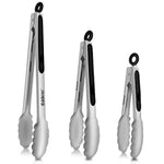 Tongs For Cooking - Heat Resistant 600 Degrees Stainless Steel Kitchen Tong,Heavy Duty Metal Locking Tongs - Perfect For Food,Salad And Bbq Set Of 3 (7",9" And 12") Dishwasher