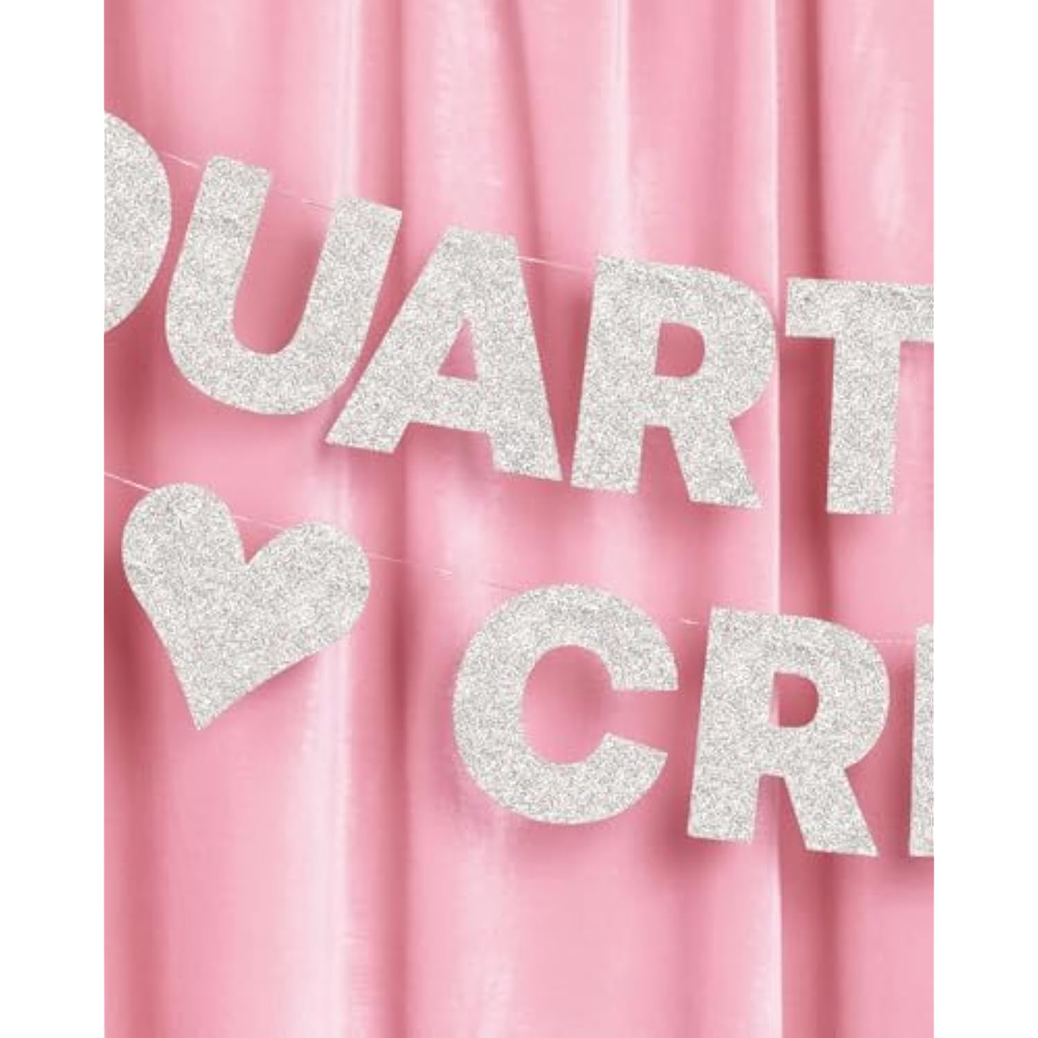 Quarter Life Crisis Banner - Silver Glitter, 4 Ft. | Fun Birthday Part