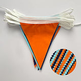 10M/32Ft Navy Blue Orange Pennant Banner Fabric Triangle Flag Cotton B