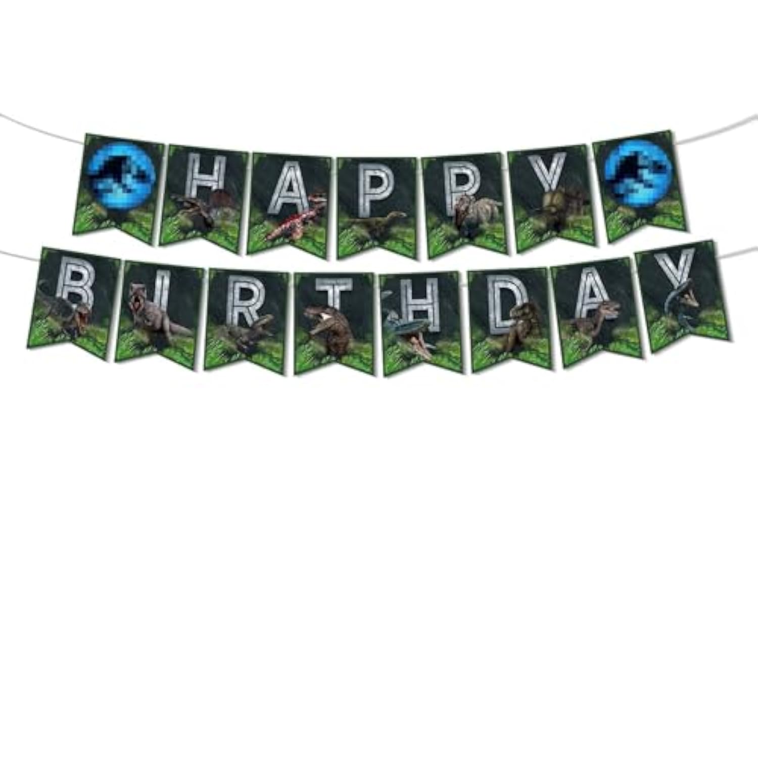 Dinosaur Happy Birthday Banner, Cool Dino Birthday Party Supplies, Jurassic Theme Decorations Banners, Reusable Dinosaur Celebration Party Backdrop Signs For Boys & Girls