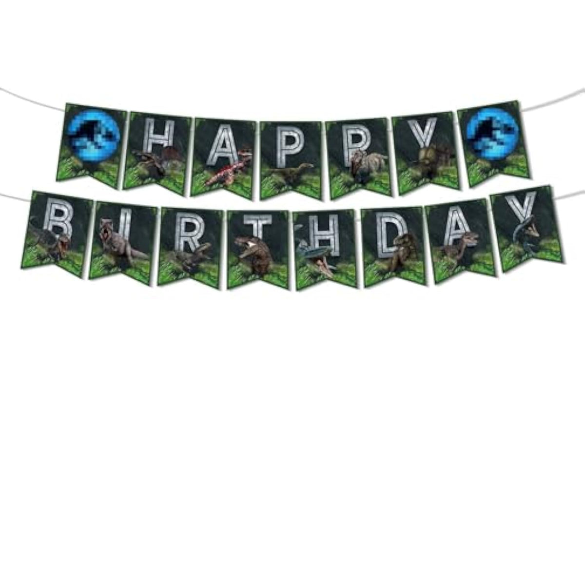 Dinosaur Happy Birthday Banner, Cool Dino Birthday Party Supplies, Jurassic Theme Decorations Banners, Reusable Dinosaur Celebration Party Backdrop Signs For Boys & Girls