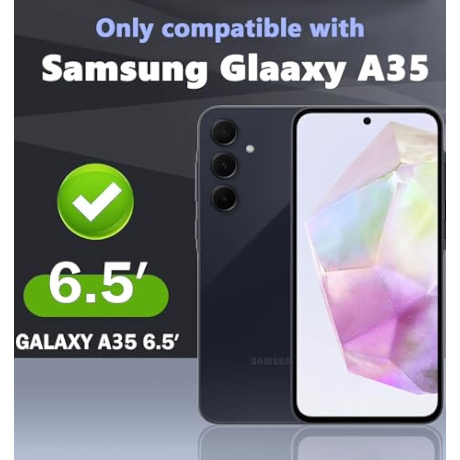 Privacy Screen Protector For Samsung Galaxy A35 5G With Camera Lens Protector[2+2 Pack], Anti-Spy Tempered Glass Film,9H Hardness,Anti-Scratch