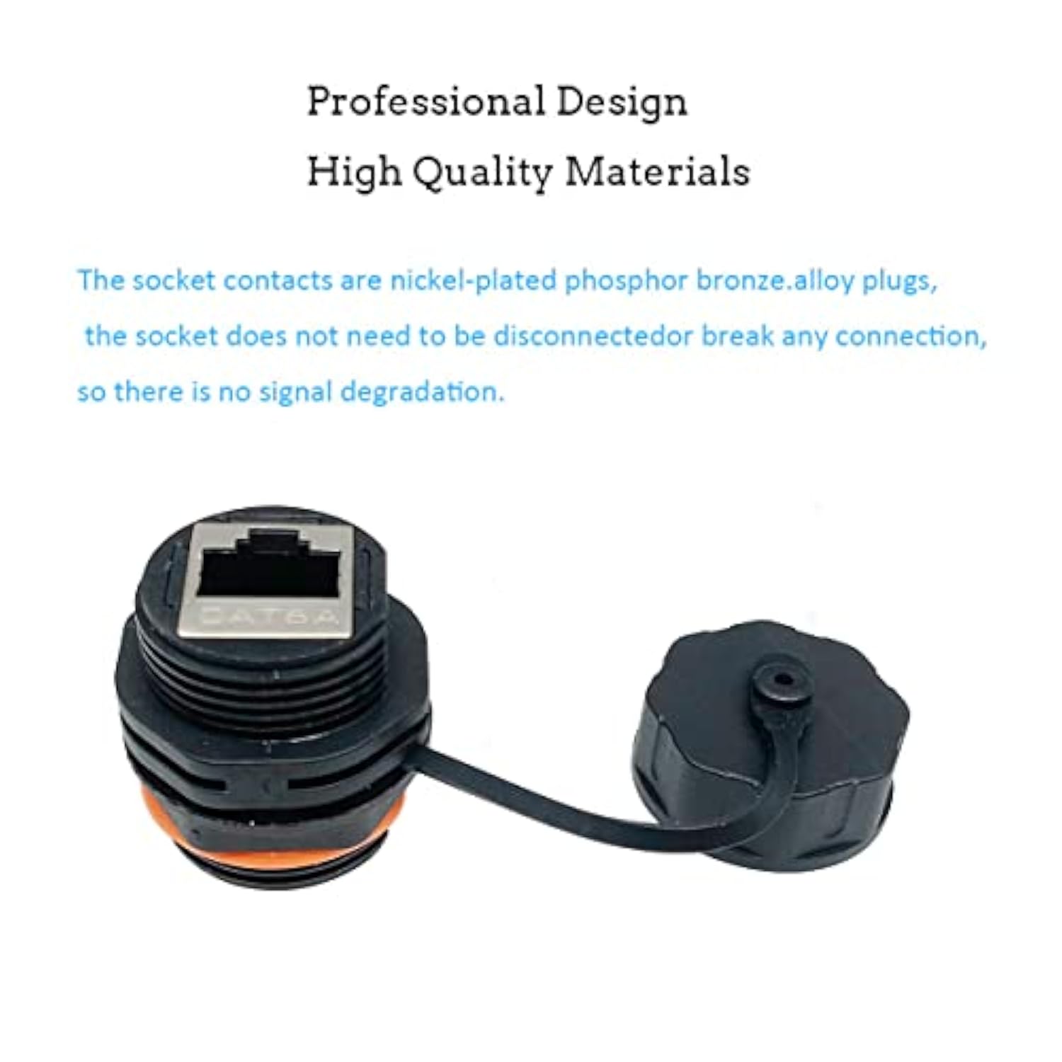 5Pcs Waterproof Rj45 Panel Mount Coupler,Shielded Cat6A/6/5E/5 Ethernet Lan Ca