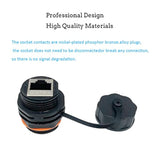 5Pcs Waterproof Rj45 Panel Mount Coupler,Shielded Cat6A/6/5E/5 Ethernet Lan Ca