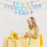 In My Double Digits Era Banner- Iridescent, Happy 10Th Birthday Banner, Glitter Popular Double Digits Banne For Girl Boy 10Th Birthday Party Decorations Supplies
