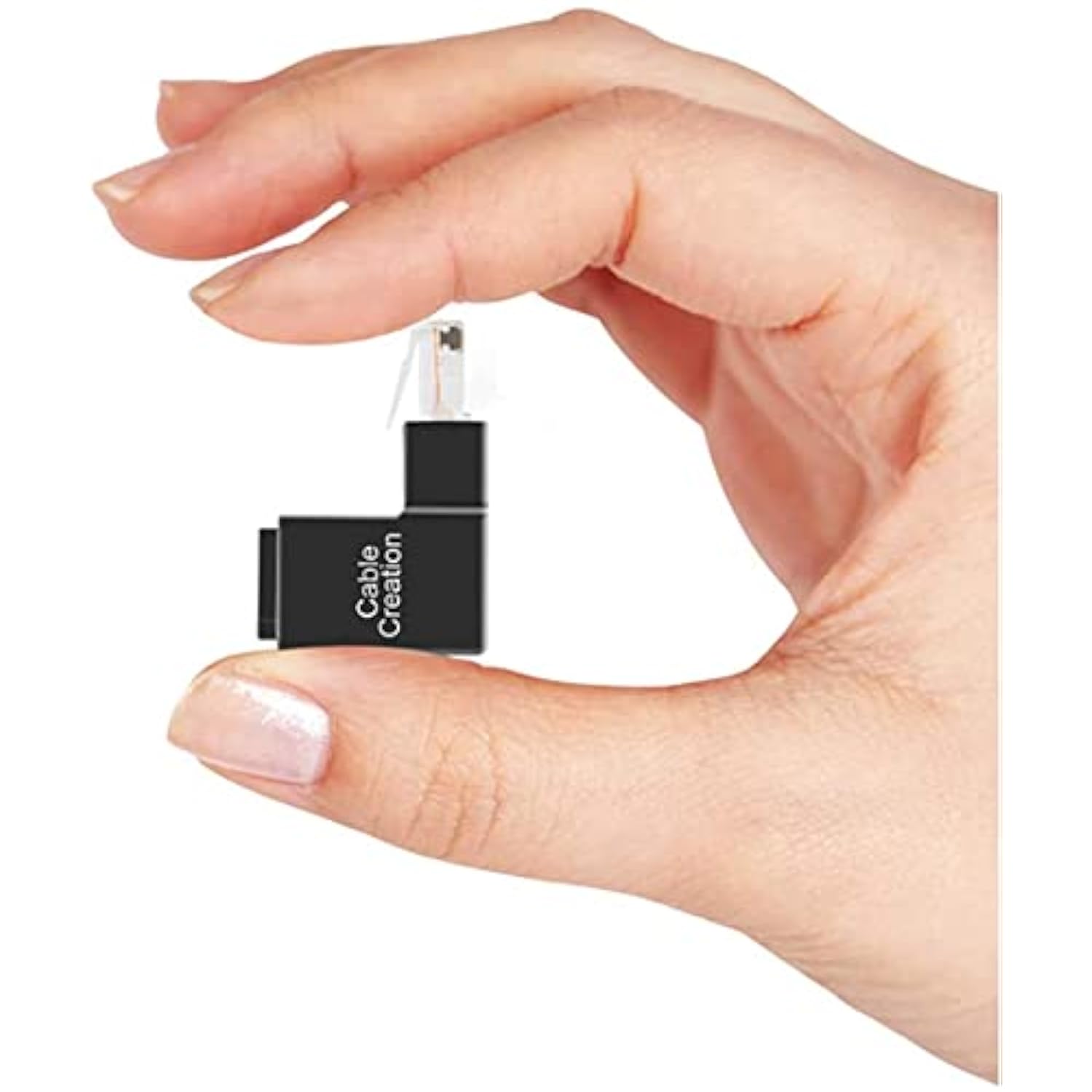 2 Pack Ethernet Adapter, CableCreation Cat5e/Cat6 Up Angle Ethernet Adapter, 9