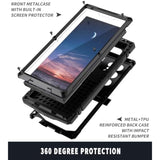 Metal Heavy Duty Case For Samsung Galaxy S25 Ultra Aluminum Military Grade Rugged Case With Metallic Stand Screen Protector Screws Dustproof Shockproof Full Cover For Man (Black)