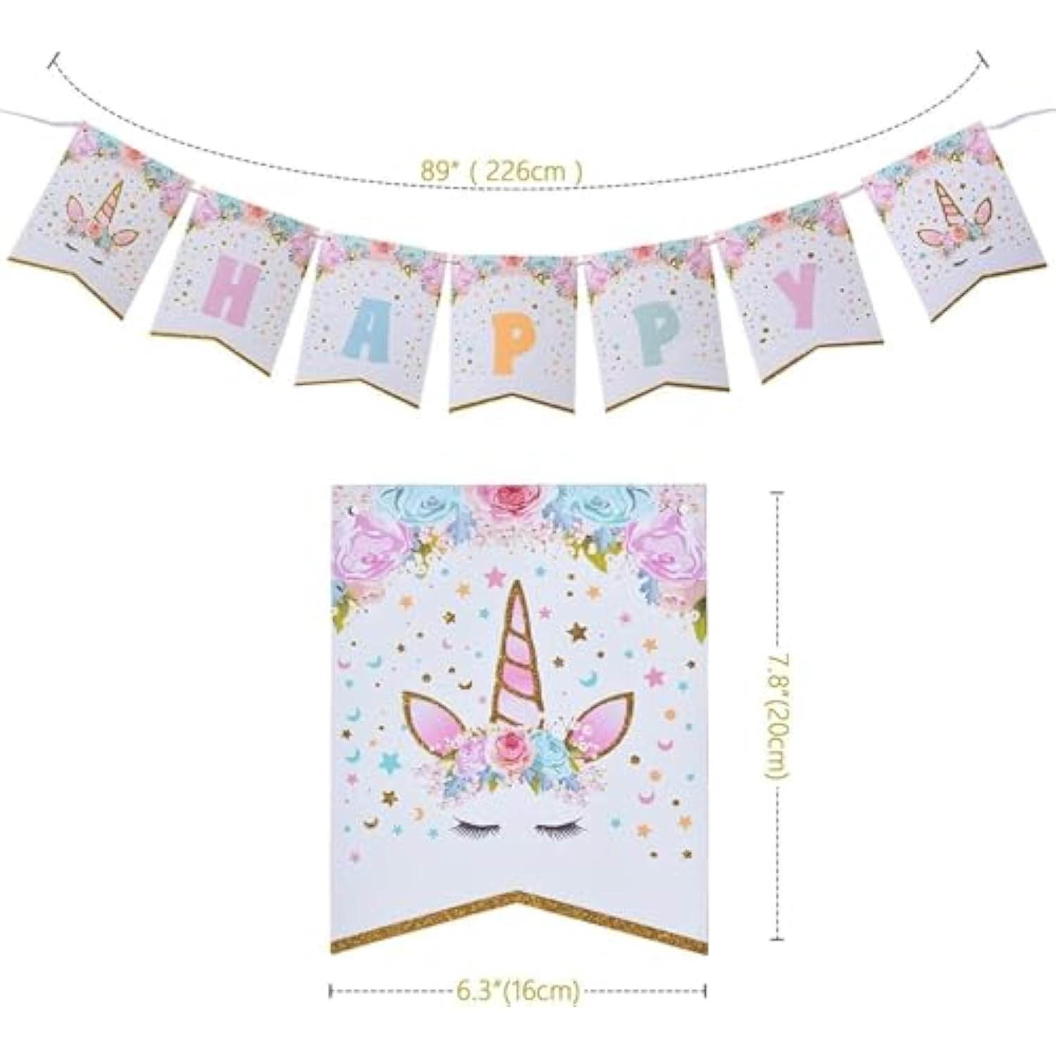 30PCS Unicorn Birthday Decorations – Banner, Swirls, Party Favors & Supplies for Girls