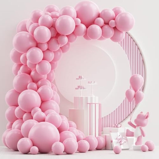 Pastel Pink Balloons Arch Garland Kit, 102Pcs 18In 12In 10In 5In Light Pink Balloons Different Sizes For Birthday Baby Shower Gender Reveal Princess Theme Valentine'S Day Party Decorations