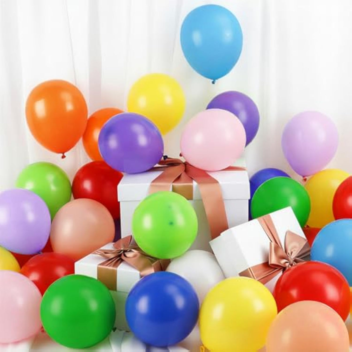 Rainbow Balloons 120Pcs 5 Inch Colourful Latex Party Balloons For Birthday Baby Shower Wedding Party Supplies