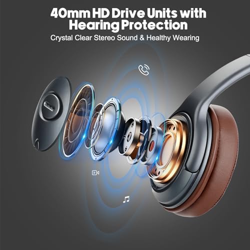 Noise Canceling USB Headphones with Microphone & in-Line Controls for Dragon Dictation, Over Ear PC Headphones for Office Work from Home Skype Teams