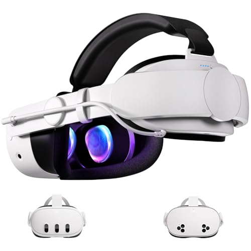 Head Strap With Battery Compatible With Meta/Oculus Quest 3/ 3S, 10000Mah Fast Charging Detachable Battery Pack Extend 5-7H Playtime, Adjustable Elite Strap Enhanced Support & Balance In Vr