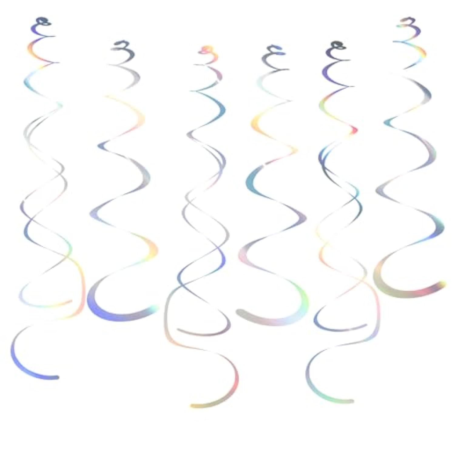 Party Swirl Decorations Iridescent Shinny Foil Hanging Swirl Decorations Plastic Streamer For Ceiling Plastic Streamer For Party Decorations Metallic Hanging Swirl Pack Of 30