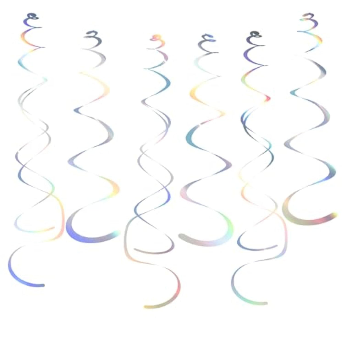 Party Swirl Decorations Iridescent Shinny Foil Hanging Swirl Decorations Plastic Streamer For Ceiling Plastic Streamer For Party Decorations Metallic Hanging Swirl Pack Of 30