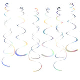 Party Swirl Decorations Iridescent Shinny Foil Hanging Swirl Decorations Plastic Streamer For Ceiling Plastic Streamer For Party Decorations Metallic Hanging Swirl Pack Of 30