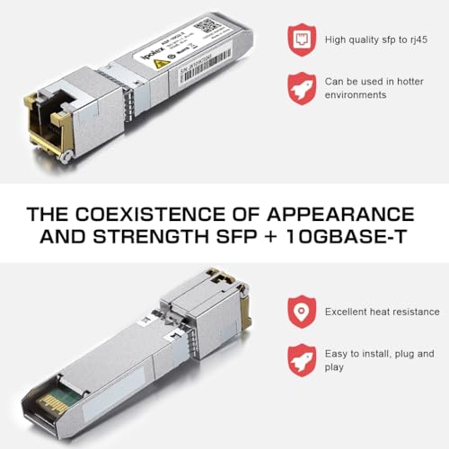 Sfp+ To Rj45 10Gb Module, Support 1G/2.5G/5G/10Gbase-T Rj45 Sfp+ Module, Compatible For Cisco Sfp-10G-T, Ubiquiti Uacc-Cm-Rj45-Mg, Mikrotik, Netgear, Tp-Link, D-Link And More, Up To 30 Meters