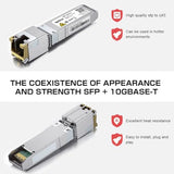 Sfp+ To Rj45 10Gb Module, Support 1G/2.5G/5G/10Gbase-T Rj45 Sfp+ Module, Compatible For Cisco Sfp-10G-T, Ubiquiti Uacc-Cm-Rj45-Mg, Mikrotik, Netgear, Tp-Link, D-Link And More, Up To 30 Meters