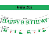 2Pc Golf Happy Birthday Banner Pre-Strung Glitter Ball & Club Sport Party Decor