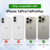 2 Pack Camera Lens Protector For Iphone 16 Pro/16 Pro Max, Alloy Metal Camera Cover With Tempered Glass Screen Protector Accessories,Scratch Resistant,Easy To Install - Black